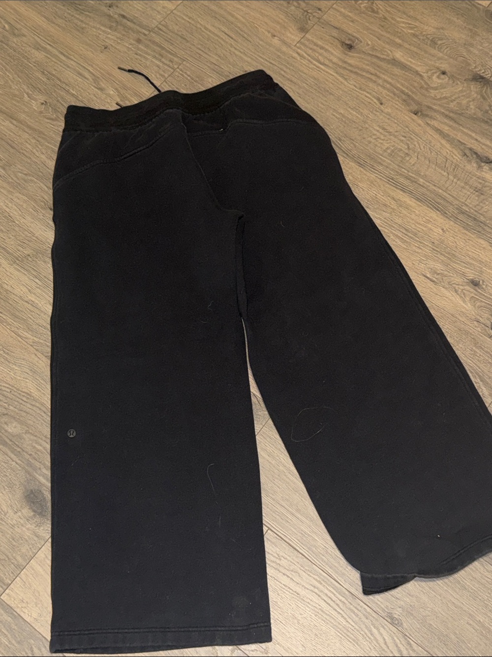Lululemon Black Wide-Leg Sweatpants with Drawcord